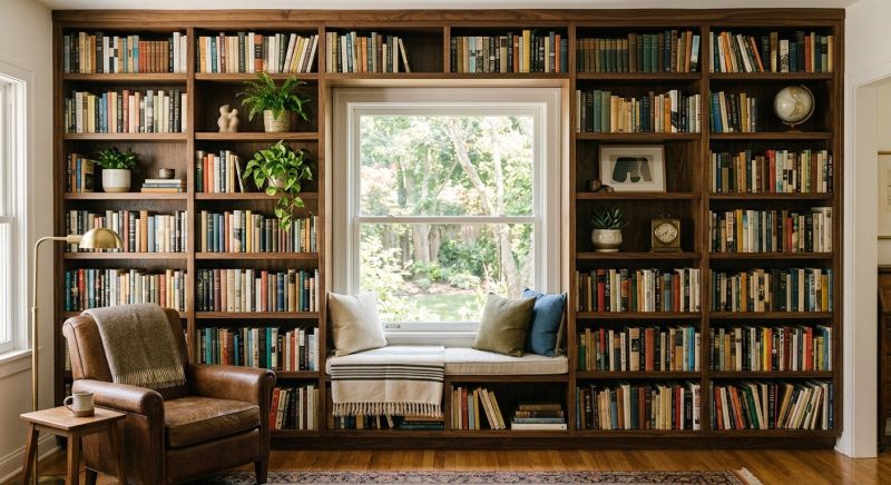 Built In Bookcase Installation in Charlotte, NC