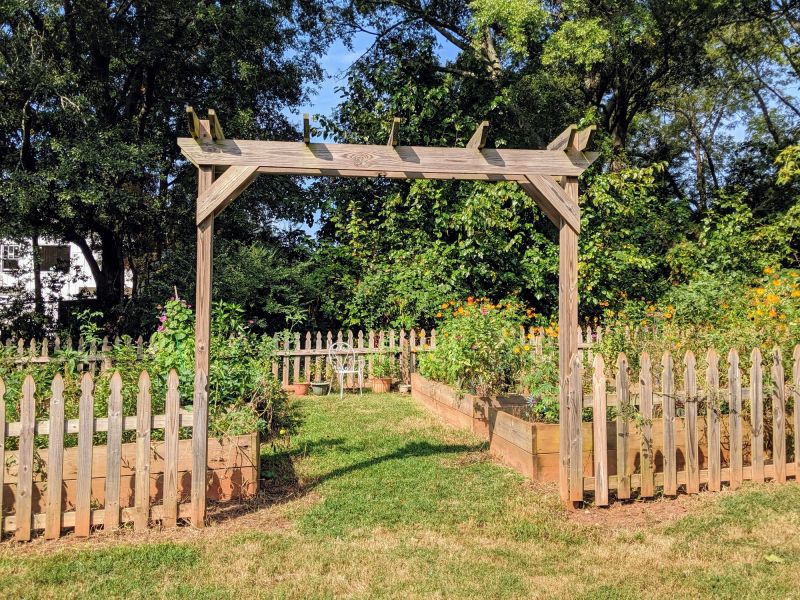 Wood Trellis Installation in Wilmington, NC